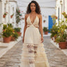 Crochet Maxi Dress Ivory - Glam Ring Strap