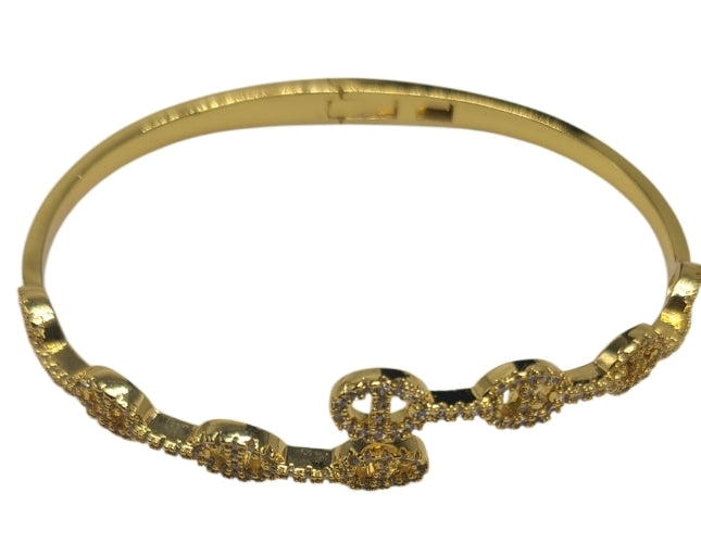 Goden Gold Clasp Cuff Bracelet ( Gold)