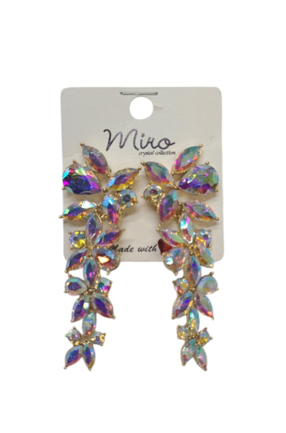 Iridescent Cascade Drop Evening Earrings (Gab)