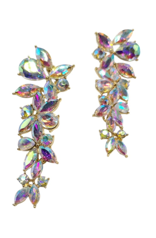 Iridescent Cascade Drop Evening Earrings (Gab)