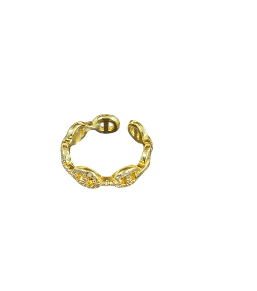 Golden Gold Chain Link Ring