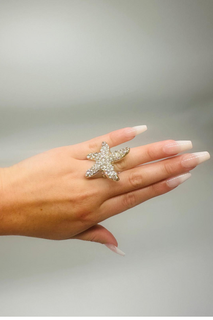 Starburst Crystal Ring (Gold)