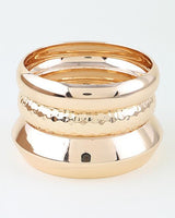 Polished Geometric Cuff Bracelet Set - Gold - Palazzo Couture Online