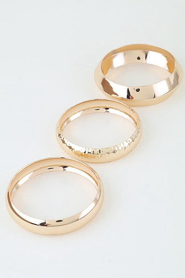 Polished Geometric Cuff Bracelet Set - Gold - Palazzo Couture Online