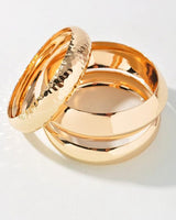 Polished Geometric Cuff Bracelet Set - Gold - Palazzo Couture Online