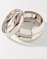 Polished Geometric Cuff Bracelet Set - Silver - Palazzo Couture Online