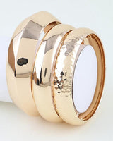 Polished Geometric Cuff Bracelet Set - Gold - Palazzo Couture Online
