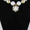 Pearled Bloom Statement Necklace - Gold Cream - Palazzo Couture Online