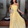 Ethereal One-Shoulder Flow Maxi Dress -Yellow