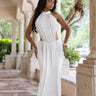 Ethereal Halter Sculpted Maxi Dress - Ivory