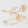 Golden Bloom Sculpted Arm Cuff- Gold Clear