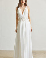 Ethereal Lace Low-Back Maxi Dress - Ivory