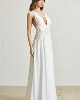 Ethereal Lace Low-Back Maxi Dress - Ivory