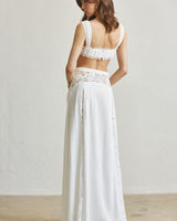 Ethereal Lace Low-Back Maxi Dress - Ivory