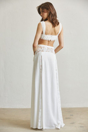 Ethereal Lace Low-Back Maxi Dress - Ivory