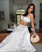 Ethereal Lace Low-Back Maxi Dress - Ivory