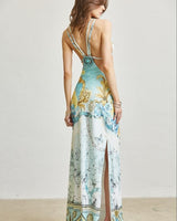 Celestial Medallion Cutout Maxi Dress - Multi