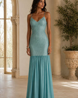 Pearl Radiance Dropwaist Maxi Dress - Bermuda