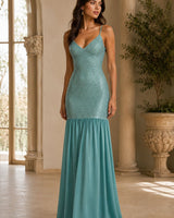 Pearl Radiance Dropwaist Maxi Dress - Bermuda