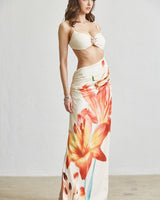 Lily Luxe Cutout Satin Maxi Dress - Naturalflor
