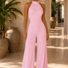 Midnight Drape Cowl Neck Pant Set- Pink