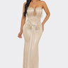 Golden Fringe Siren Maxi Gown - Champagne