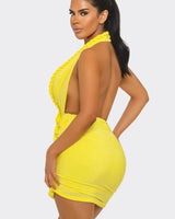 Golden Hour Braided Mini Dress - Yellow