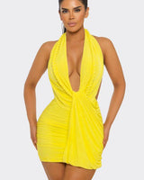 Golden Hour Braided Mini Dress - Yellow