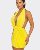 Golden Hour Braided Mini Dress - Yellow