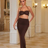 Beaded Oasis Halter Skirt Set - Brown