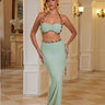 Beaded Oasis Halter Skirt Set - Green
