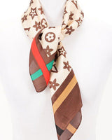 Signature Print Luxe Bandana - Brown