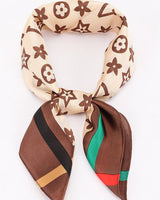 Signature Print Luxe Bandana - Brown