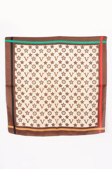 Signature Print Luxe Bandana - Brown