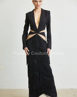 A Fringe Classic Maxi Dress (Black) - Palazzo Couture Online