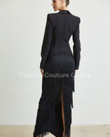 A Fringe Classic Maxi Dress (Black) - Palazzo Couture Online