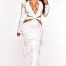 A Fringe Classic Maxi Dress (White) - Palazzo Couture Online