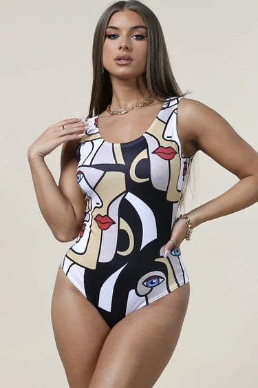 Women's  bodysuit fitted style back view