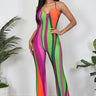 Abstract Stripe Print Jumpsuit - Palazzo Couture Online