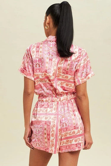 Adele Paisley Romper – Pink Multi - women's going out romper