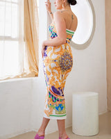 Adjustable Ruching Midi Skirt Set (Green) - Palazzo Couture Online