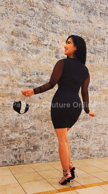 Agora Night Mini Dress (Black) - Palazzo Couture Online