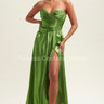 Ainsley Metallic Pleated Maxi Dress (Olive) - Palazzo Couture Online