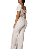All Exclusive White Jumpsuit with Puff Sleeve Detail - elegant jumpsuit for parties and events