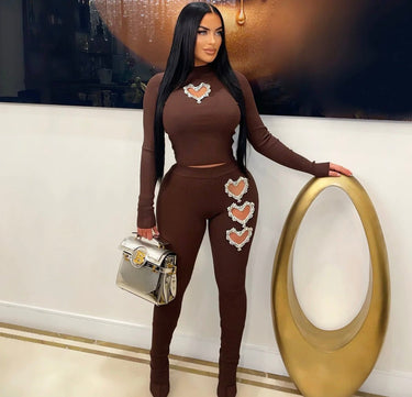 All My Love Leggings Set (Brown) - Palazzo Couture Online