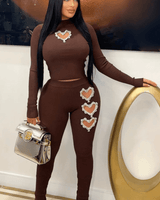 All My Love Leggings Set (Brown) - Palazzo Couture Online