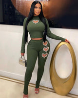 All My Love Leggings Set (Olive) - Palazzo Couture Online