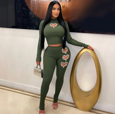 All My Love Leggings Set (Olive) - Palazzo Couture Online