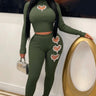 All My Love Leggings Set (Olive) front view showing complete two piece pant set