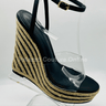 Amalia braided espadrille wedges (Black) - Palazzo Couture Online